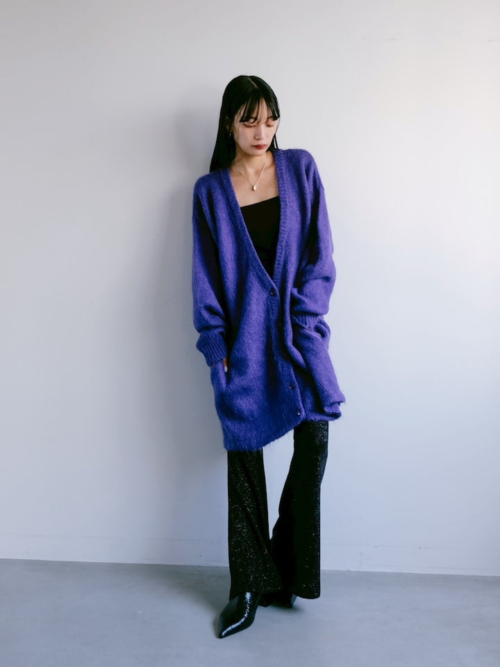 Mohair Blue Long Cardigan
