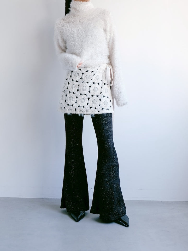 White Shaggy Cropped Knit