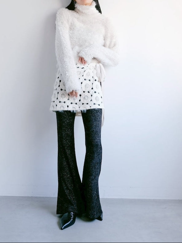 White Shaggy Cropped Knit