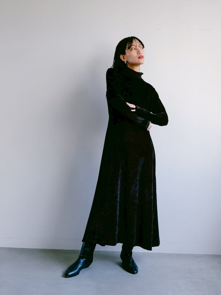 Black Velour Stretch Dress