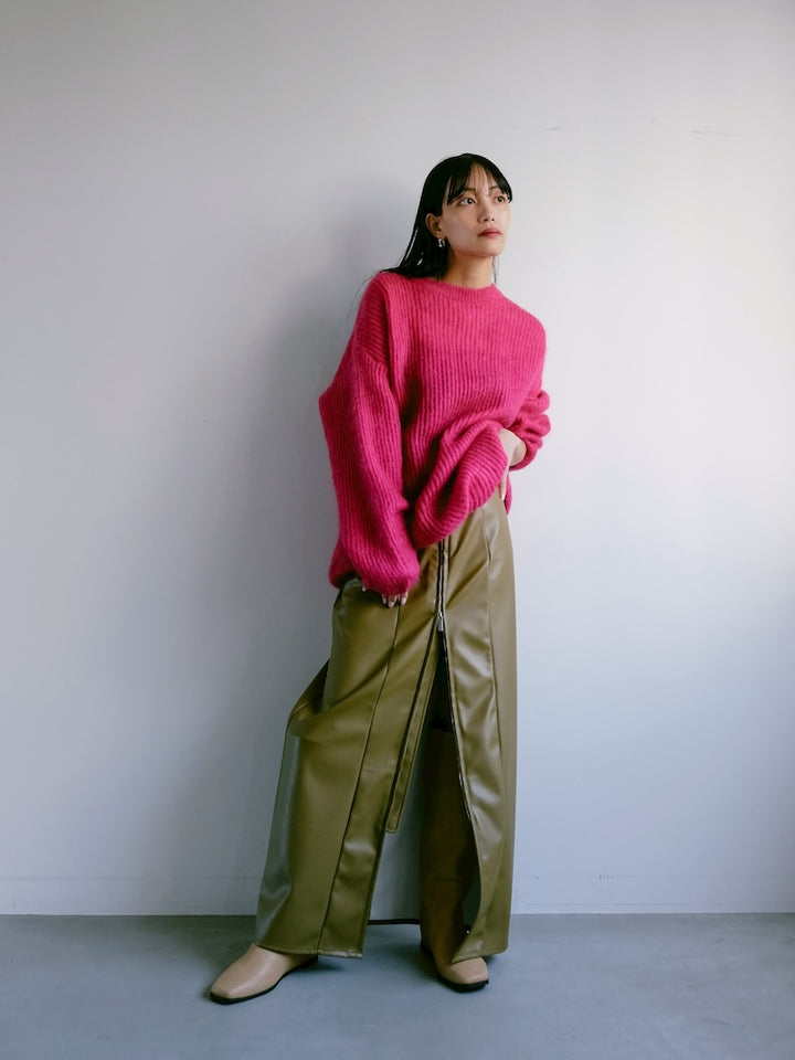 Acrylic Mohair Magenta Knit