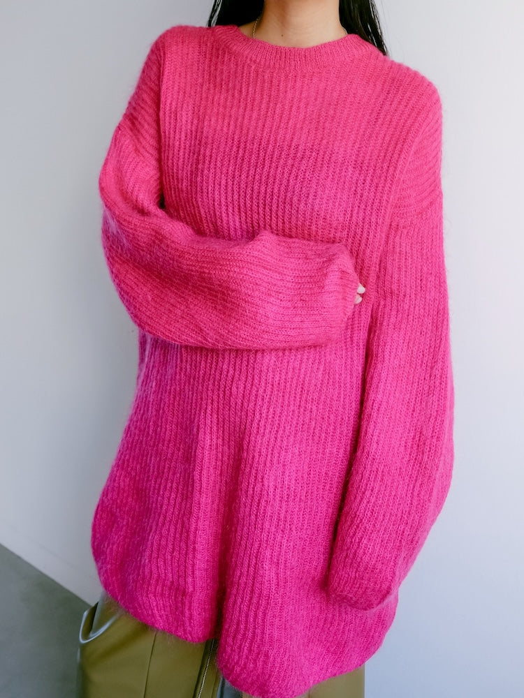 Acrylic Mohair Magenta Knit