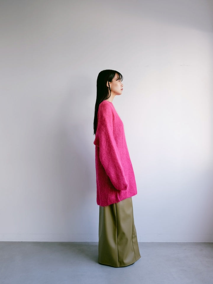 Acrylic Mohair Magenta Knit