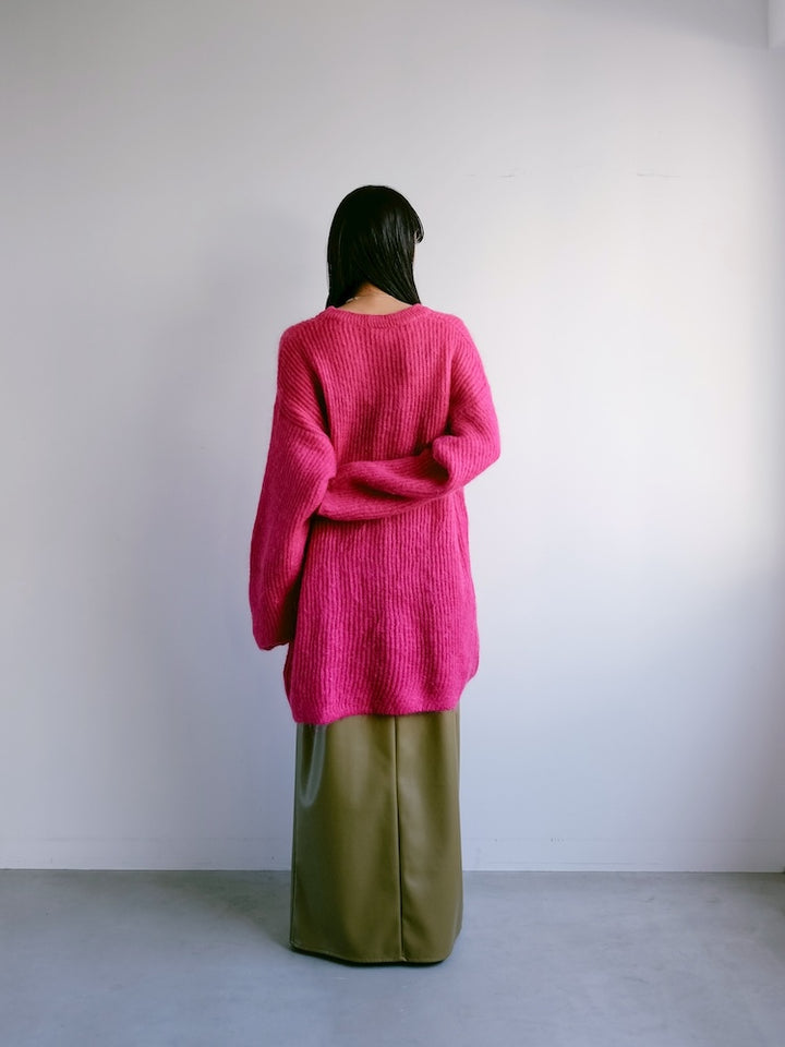 Acrylic Mohair Magenta Knit
