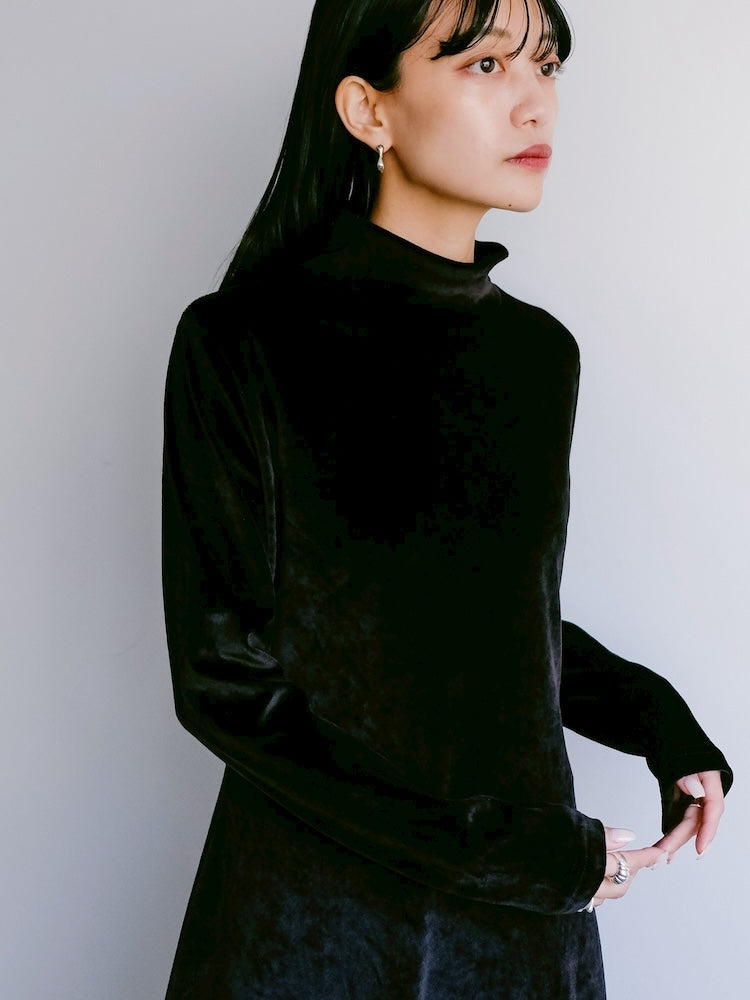 Black Velour Stretch Dress