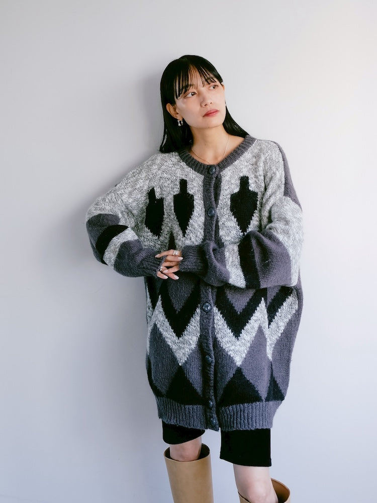 Geometry Gray Cardigan