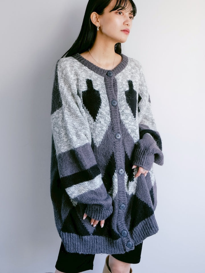 Geometry Gray Cardigan