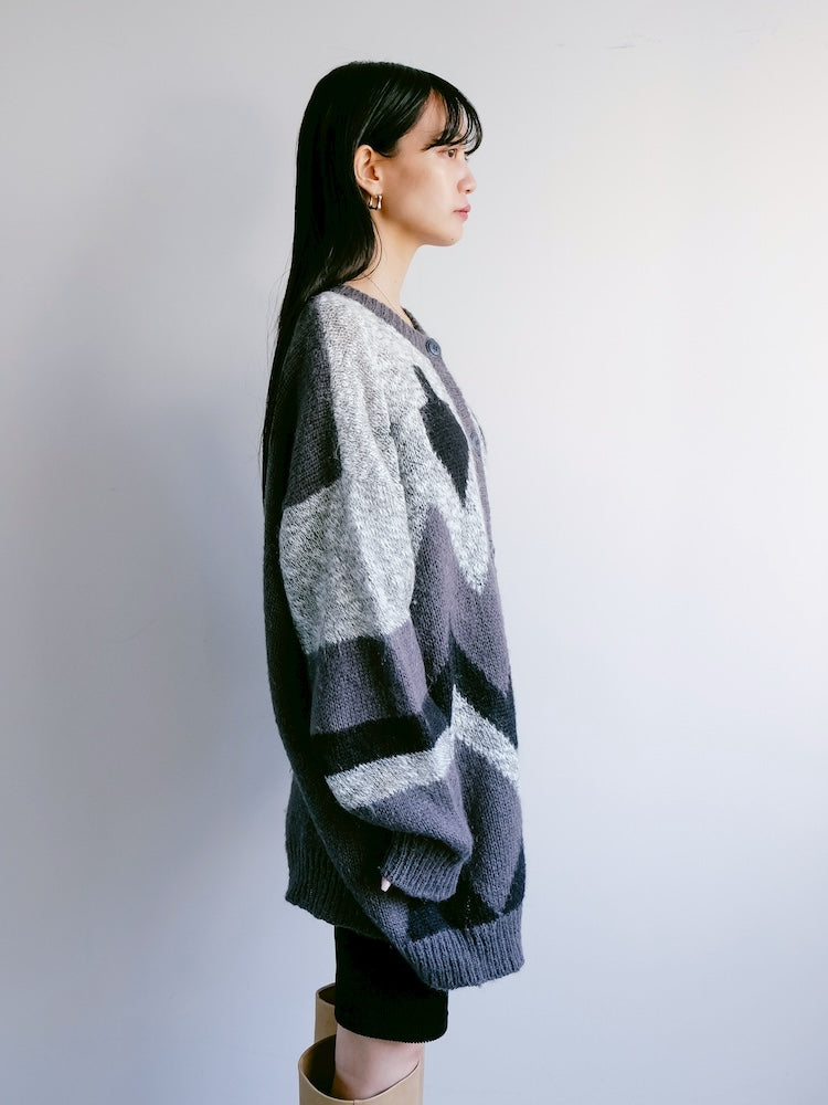 Geometry Gray Cardigan