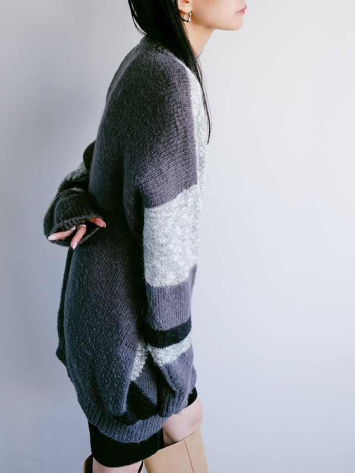 Geometry Gray Cardigan