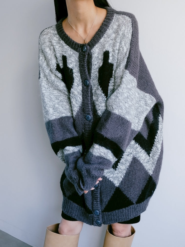 Geometry Gray Cardigan