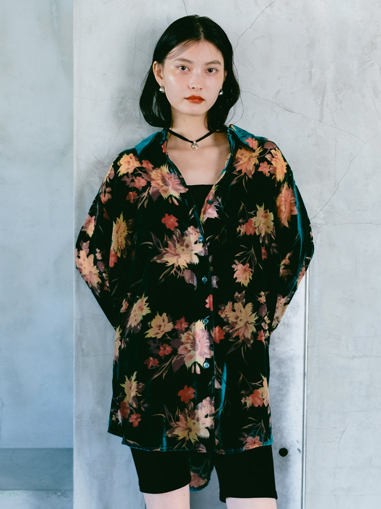 トップス Velvet Over Shirt Velvet Over Shirt｜ベロアオーバーシャツ – MARTE