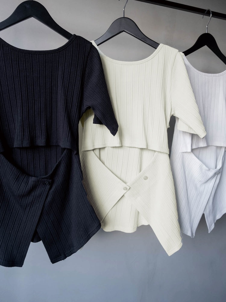 【26ss_EXB】2way Half Sleeve Top