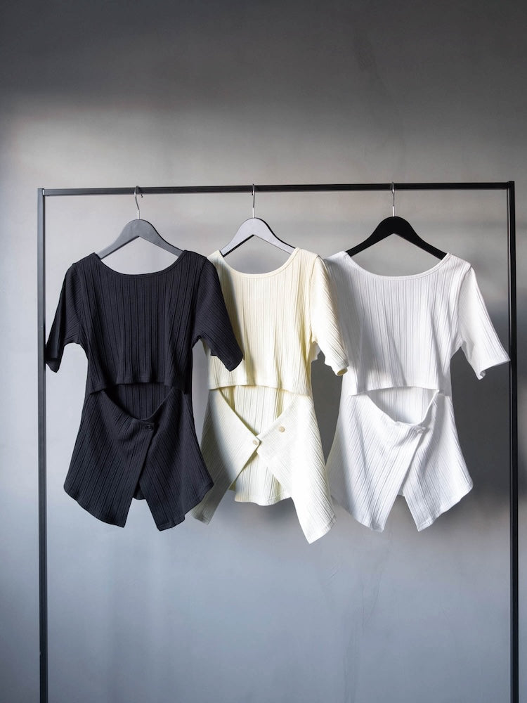 【26ss_EXB】2way Half Sleeve Top