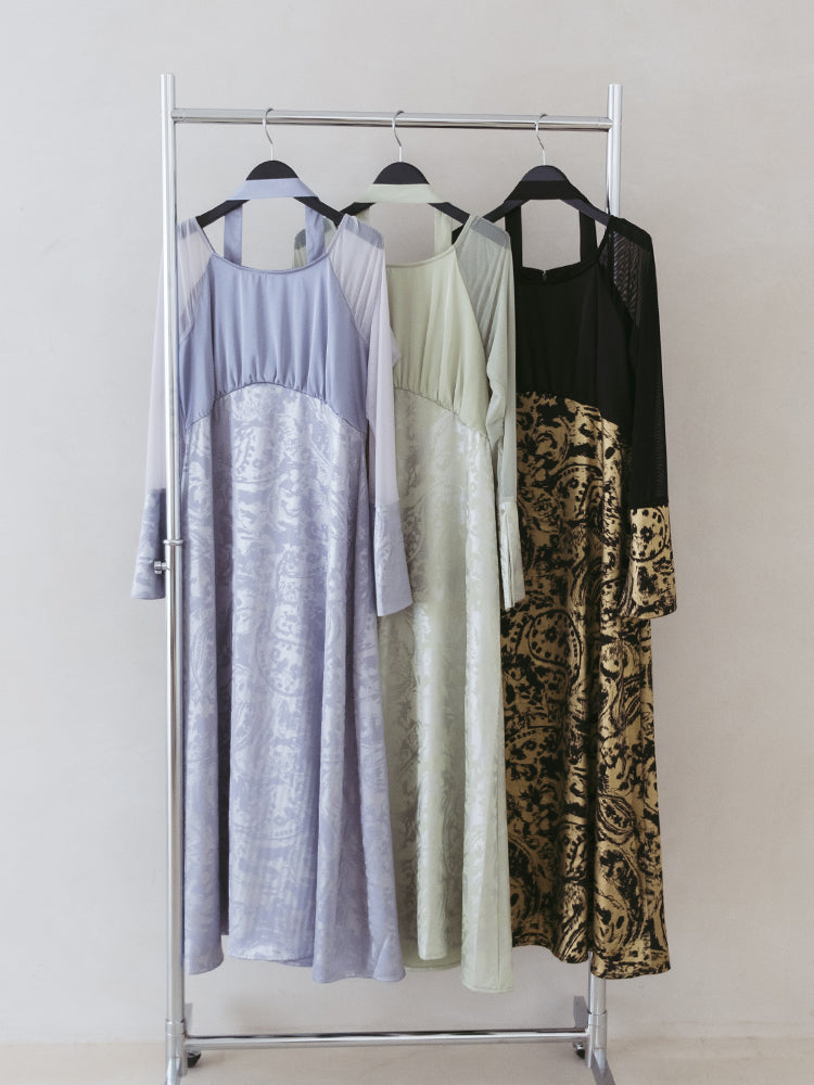 Foil Stamped Satin Dress – MARTE