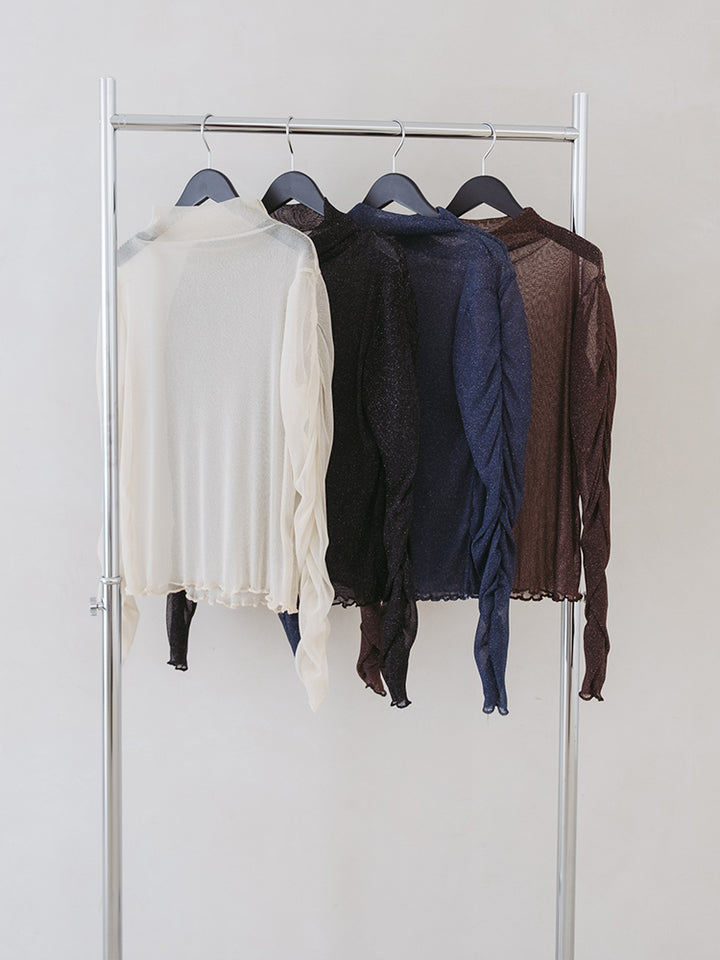 Glitter Sheer Shirring Top