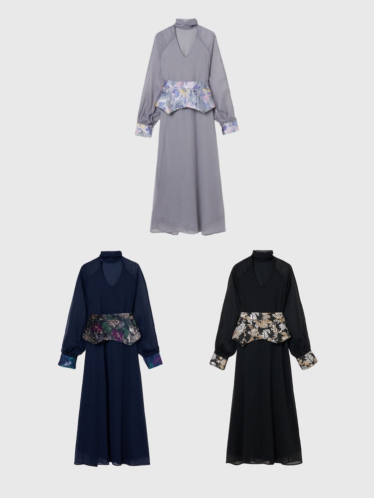 Jacquard Belt 2way Dress｜ジャガード織りベルト付き2ウェイドレス