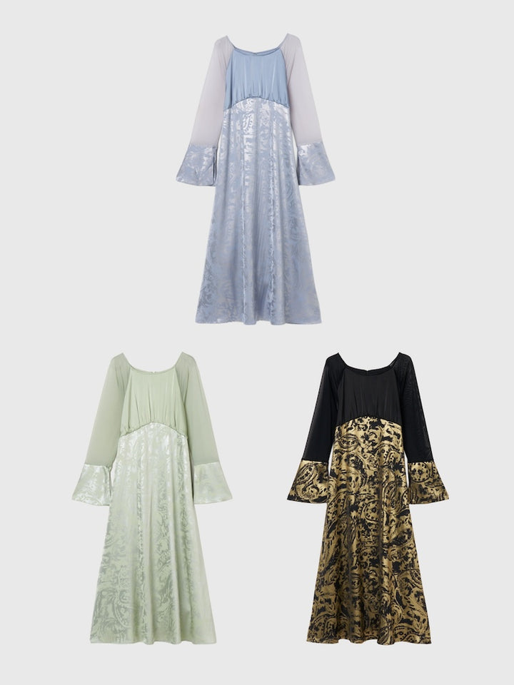 【1月10日(土) 12:00販売開始】Foil Stamped Satin Dress