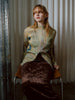 Art Print Rib Zip Knit
