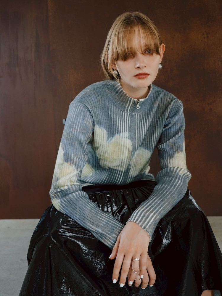 Art Print Rib Zip Knit｜アートニット – MARTE