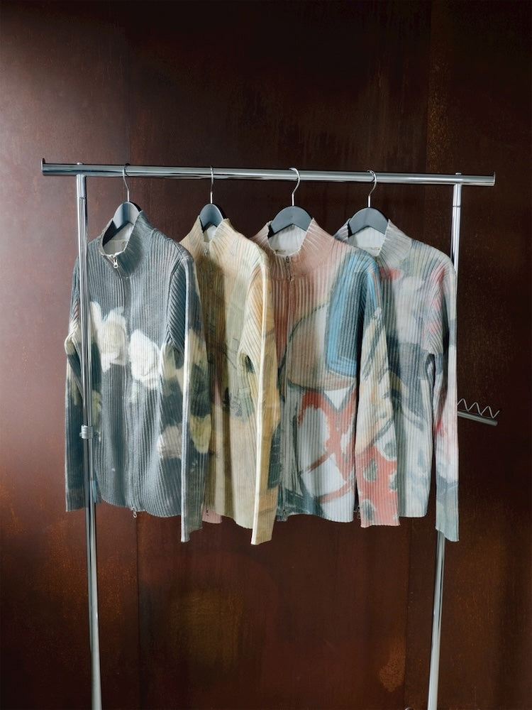 【9月18日(木) 12:00予約販売開始】Art Print Rib Zip Knit