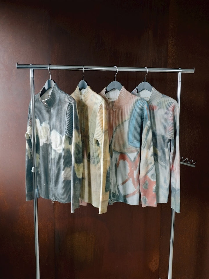 【9月18日(木) 12:00予約販売開始】Art Print Rib Zip Knit