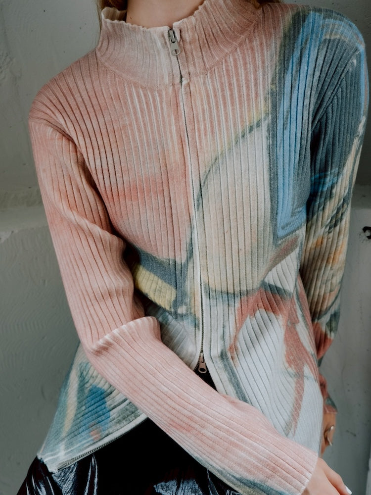 Art Print Rib Zip Knit｜アートニット – MARTE