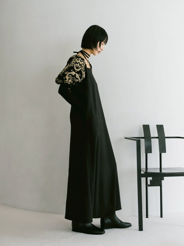 Jacquard Bud Sleeve Dress｜結婚式やお呼ばれドレス｜ジャガード