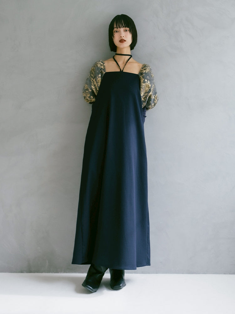 Jacquard Bud Sleeve Dress｜結婚式やお呼ばれドレス｜ジャガード
