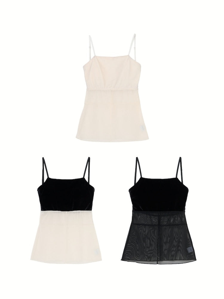 Quiet Sheer Cami｜シアー×ベロアキャミソール – MARTE