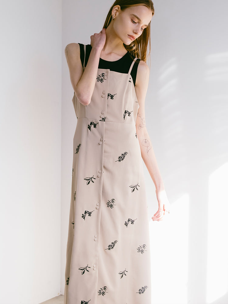 Flower Embroidery Dress｜フラワーモチーフ刺繍ワンピース – MARTE