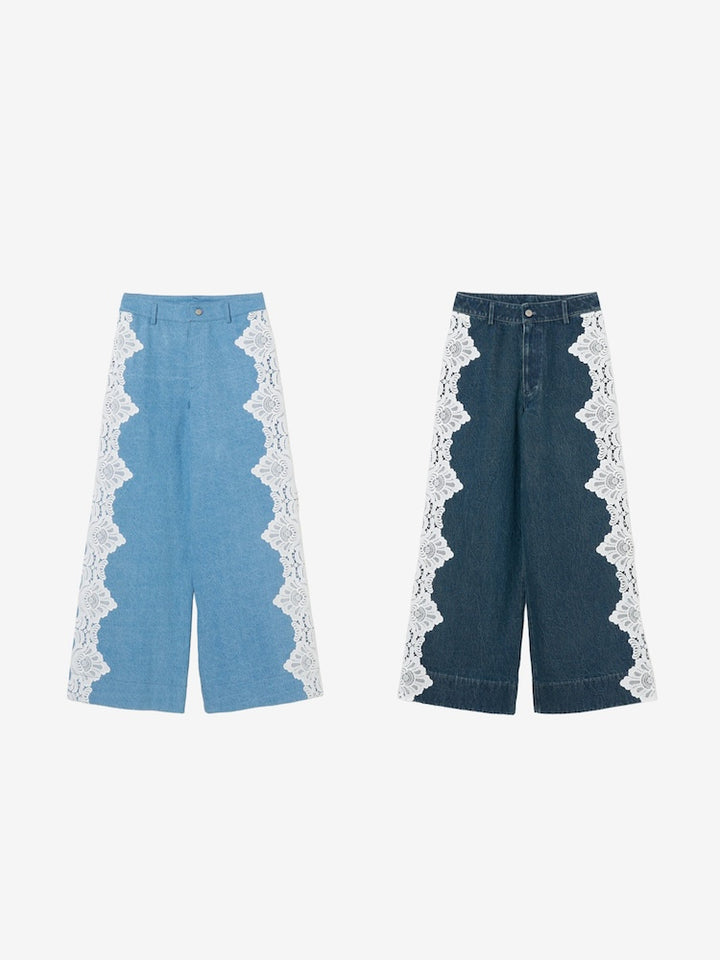 Side Lace Wide Denim