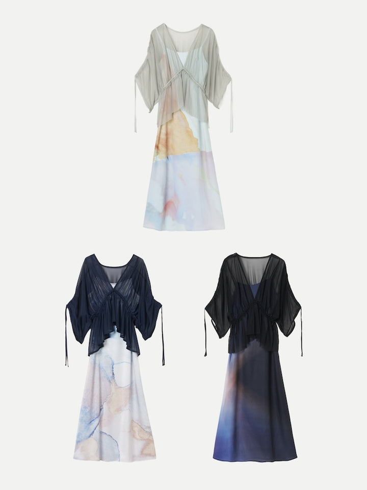 Art Print 2piece Dress