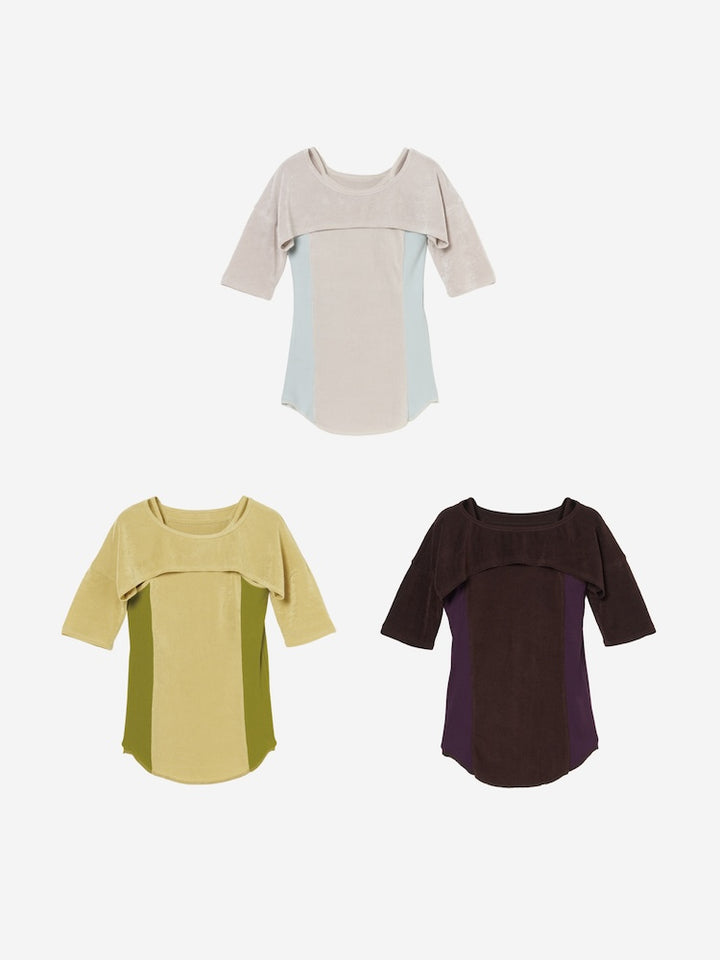 Bi-color Paneled Layered Top