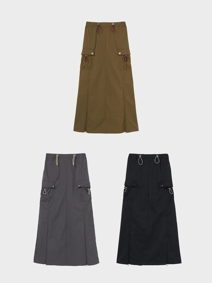 Draw Cord Cargo Skirt