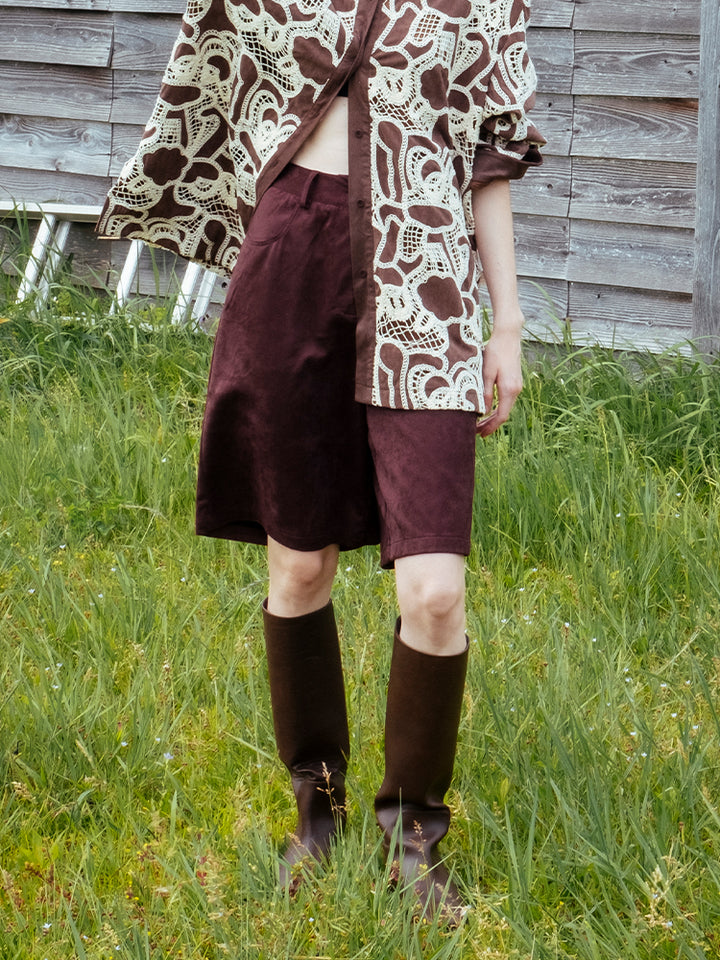 【6月12日(金) 12:00予約販売開始】Faux Suede Bermuda Pants
