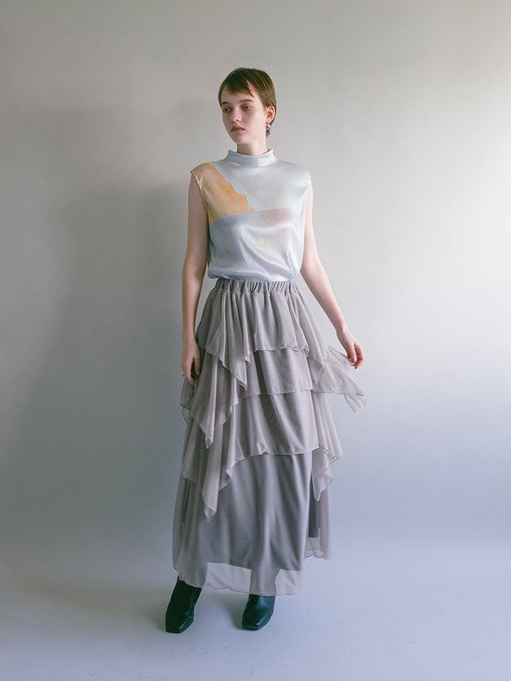 Random Hem Tiered Skirt