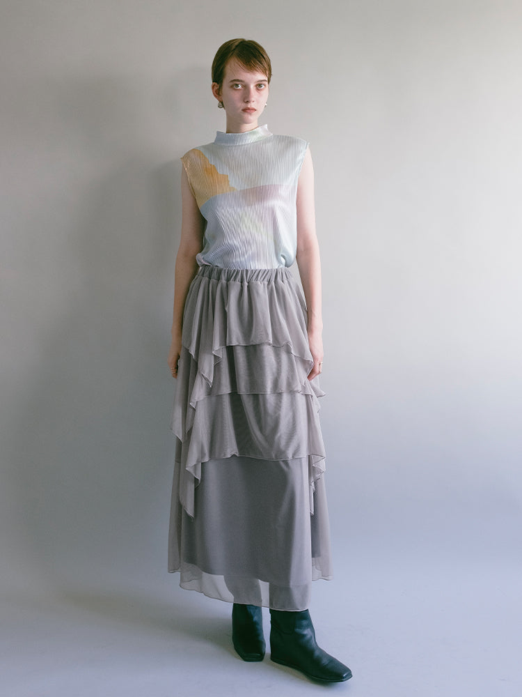Random Hem Tiered Skirt