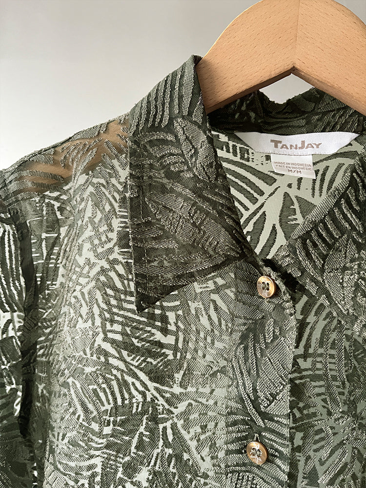 Leaf Sheer Jacquard Shirt