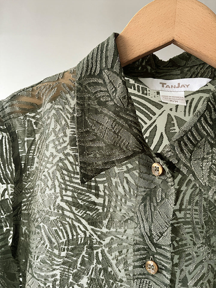 Leaf Sheer Jacquard Shirt