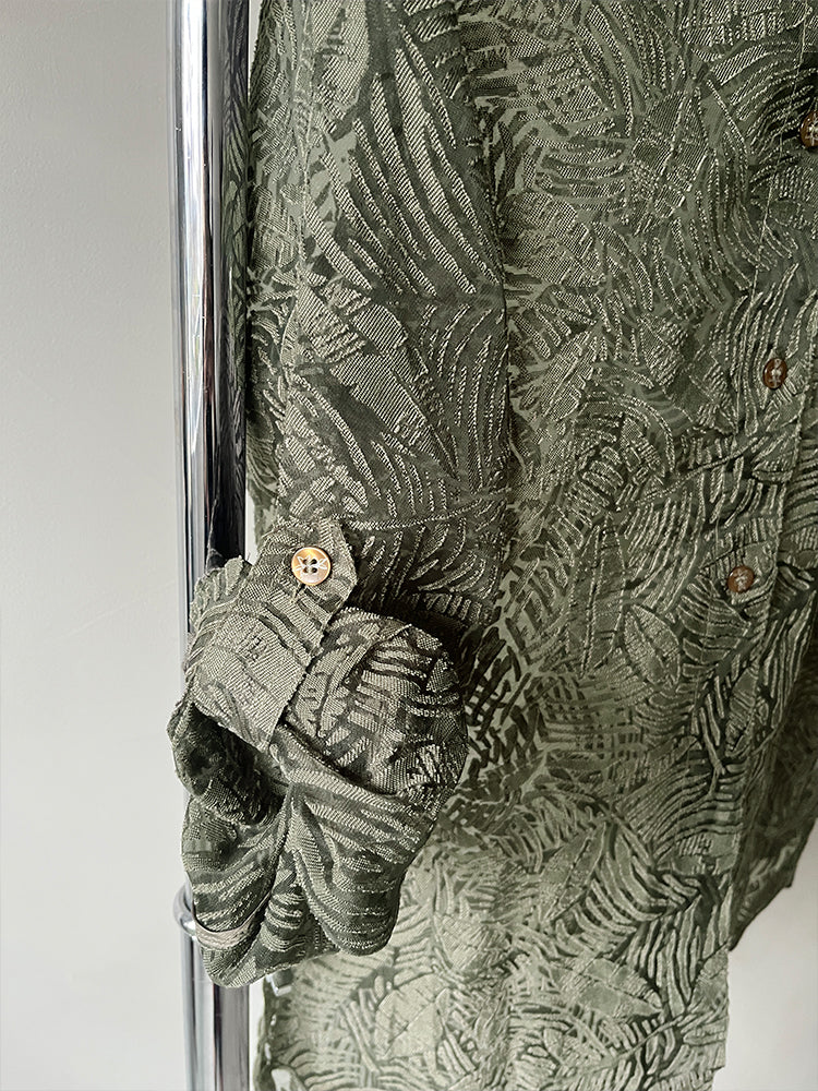 Leaf Sheer Jacquard Shirt