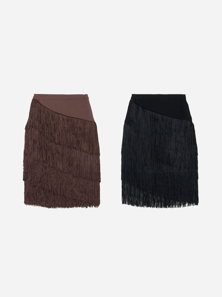 Fringe Midi Skirt