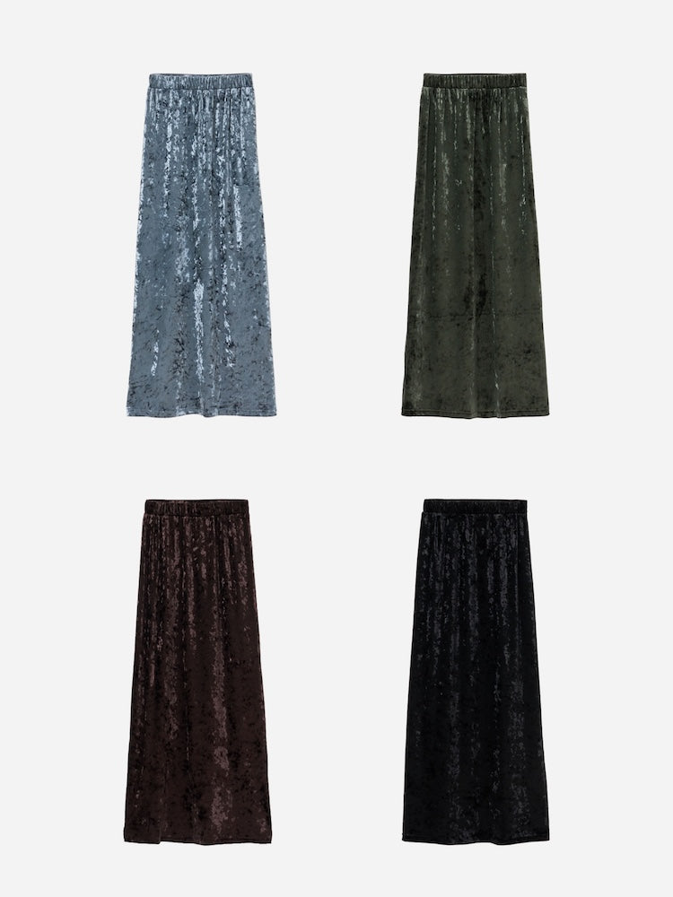 【10月3日(土) 12:00販売開始】Crash Velour Long Skirt