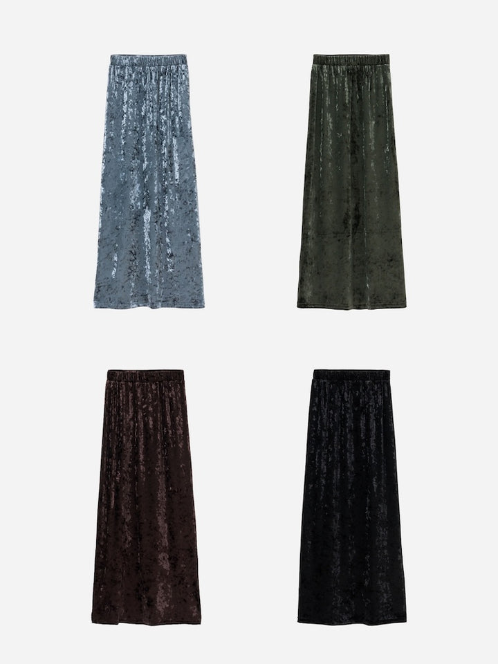 【10月3日(土) 12:00販売開始】Crash Velour Long Skirt