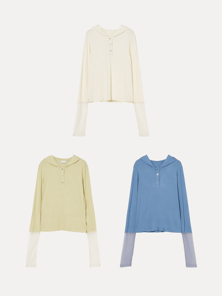 Hooded Henley Top