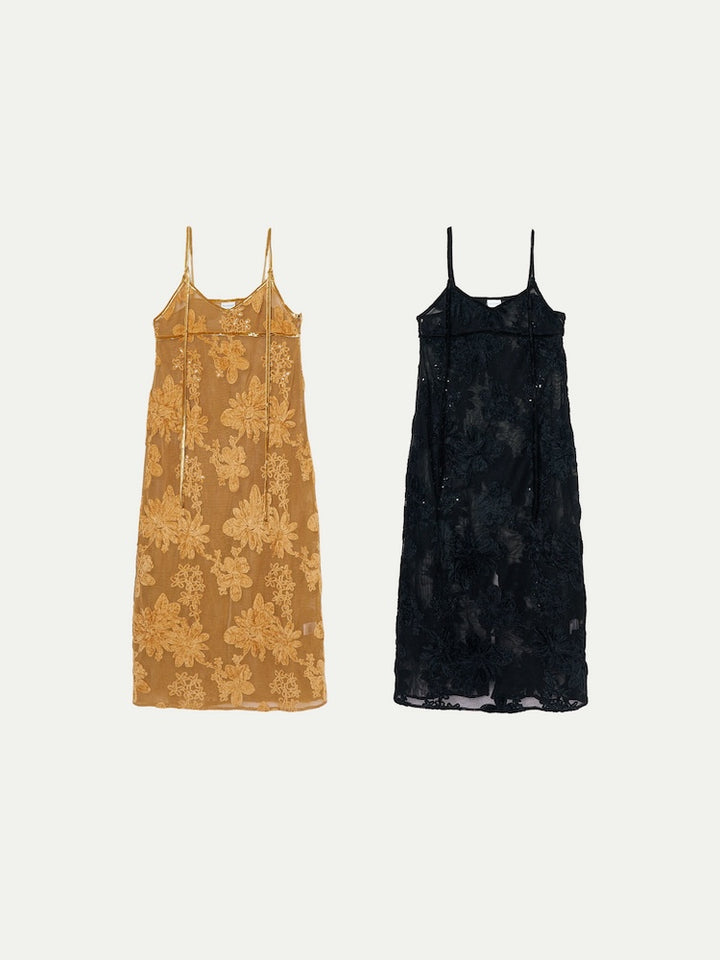 【10月3日(土) 12:00販売開始】Bloom Embroidery Mesh Dress