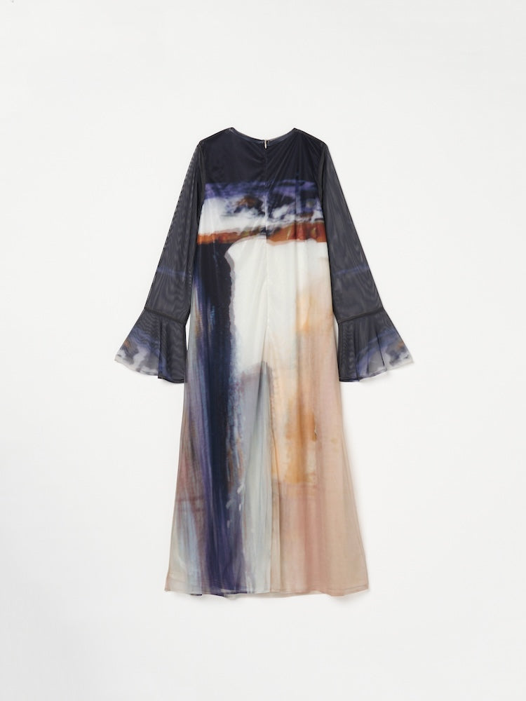 Nature Print Layered Dress｜ネイチャーモチーフ柄レイヤード
