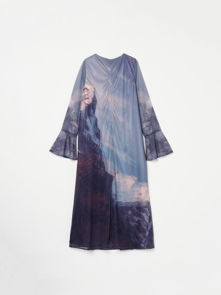 Nature Print Layered Dress｜ネイチャーモチーフ柄レイヤード