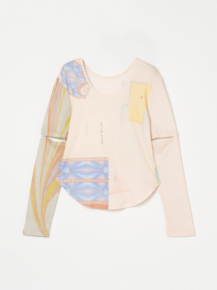 2way Sleeve Art Print Top｜2wayアート柄トップス – MARTE
