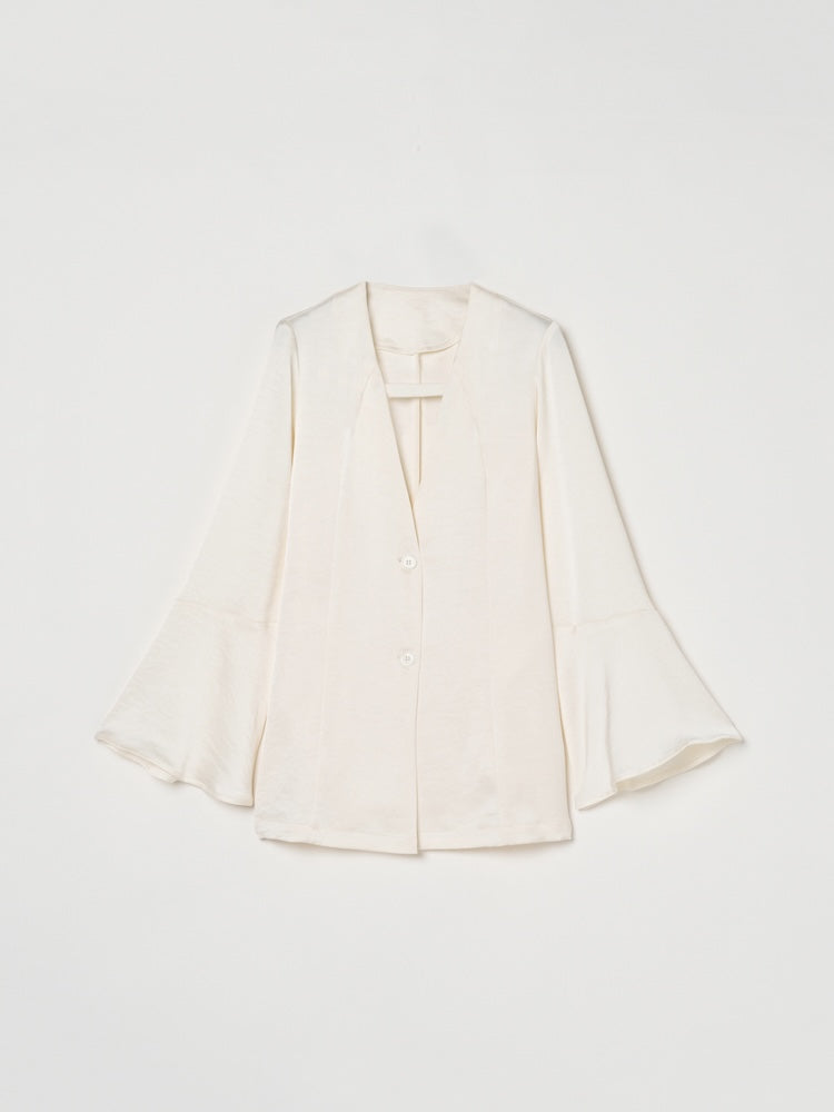 【26ss_EXB】Flare Sleeve Satin Jacket