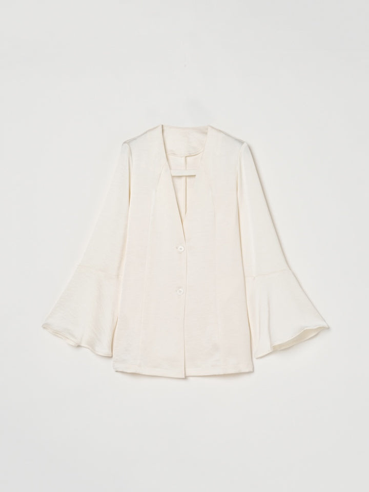 【26ss_EXB】Flare Sleeve Satin Jacket